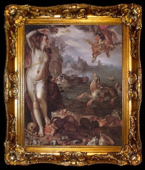 framed  Joachim Wtewael Perseus and Andromeda (mk05), Ta009-2